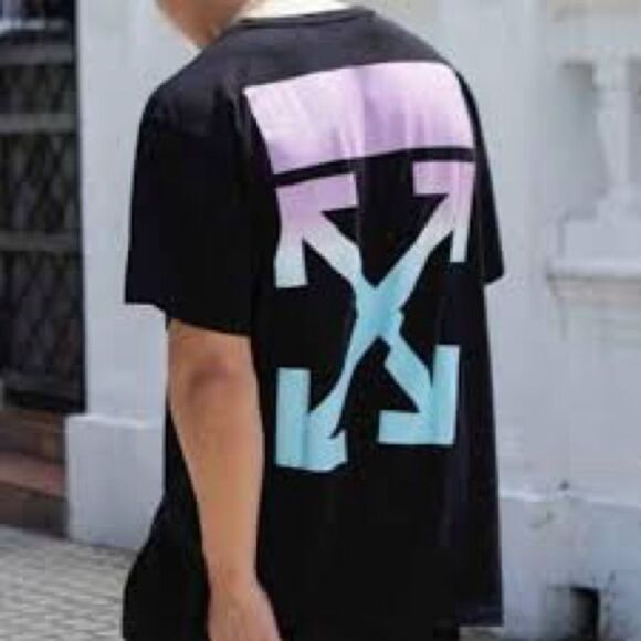 Authentic Off White Virgil Obloh Rainbow Graphic Men’s Tee Shirt Sz S - Picture 2 of 9